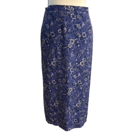 Appleseeds Floral Blue Maxi Skirt - Picture 1 of 7